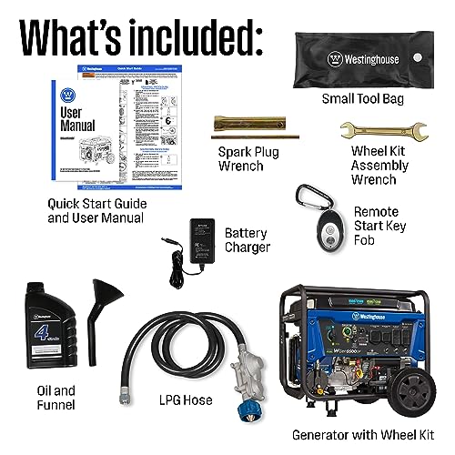 Westinghouse Outdoor Power Equipment 12500 Peak Watt Dual Fuel Home Backup Portable Generator