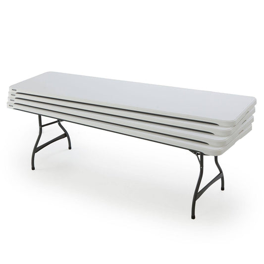 4-Pack Commercial Stacking 8 ft Folding Table - White (80344)